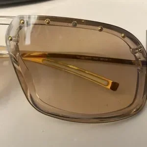 Gucci Beige Rimless Sunglasses✨Studded Shield gradient Sheer Bronze Aviators y2k Gucci | Accessories | Gucci Beige Rimless Sunglassesstudded  main image 2